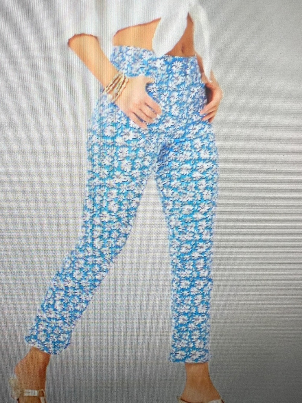 NWT Lilly Pulitzer Annet Crop Pants Lunar Blue Palm Beach Petals 4